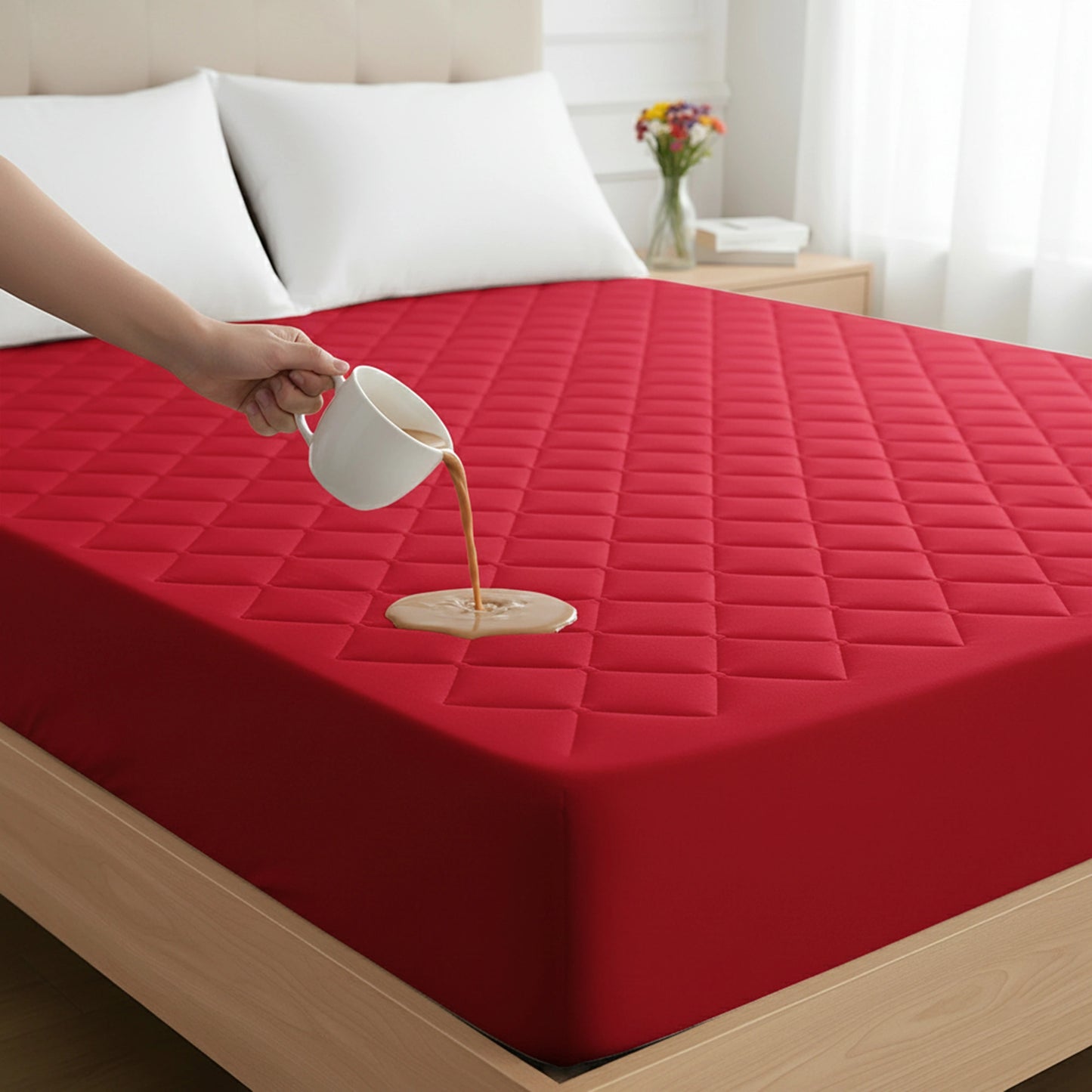 M P Quilted Red Protector