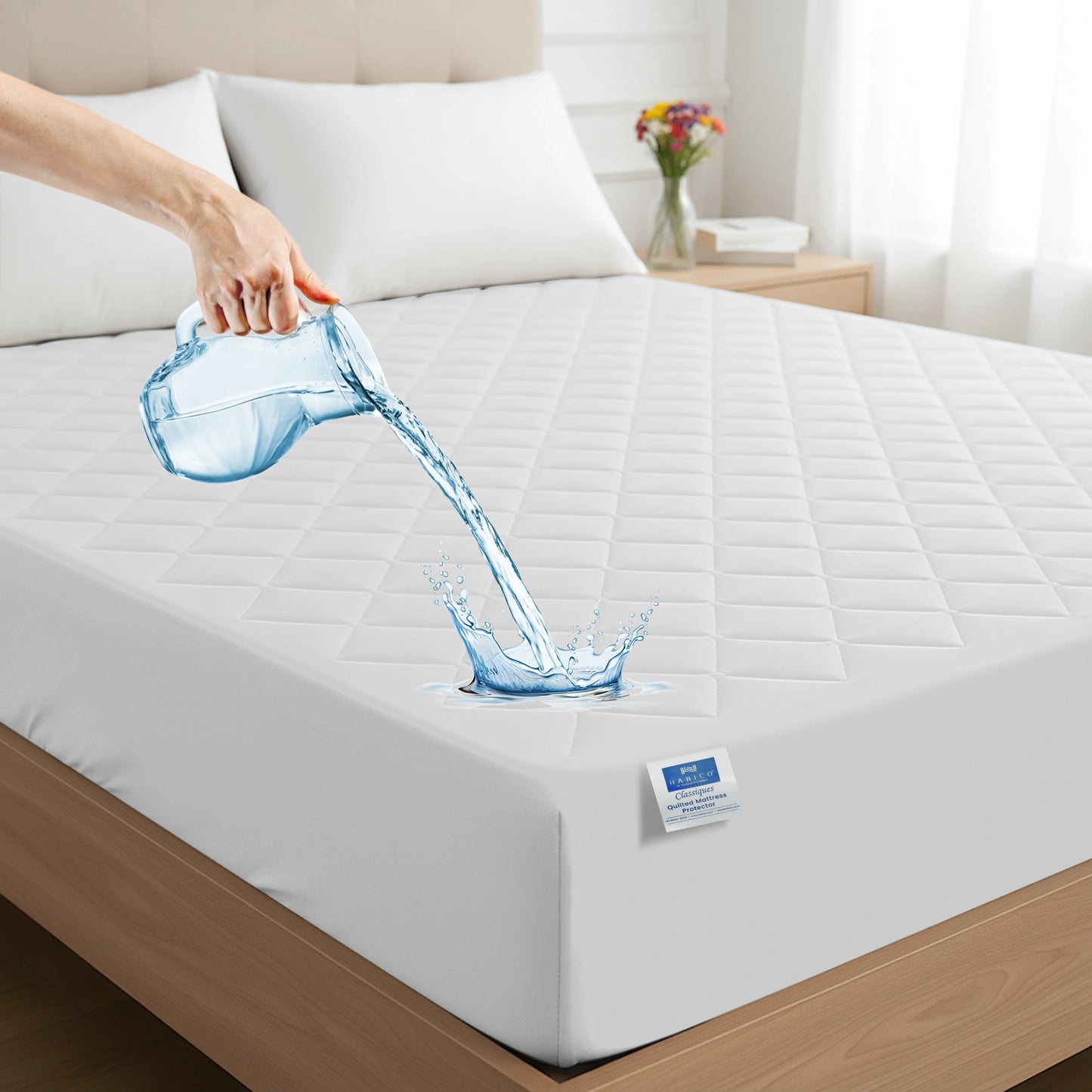 M P Quilted White Protector