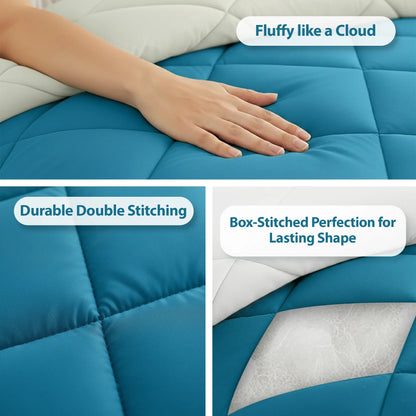 Comforter Silver grey & Teal