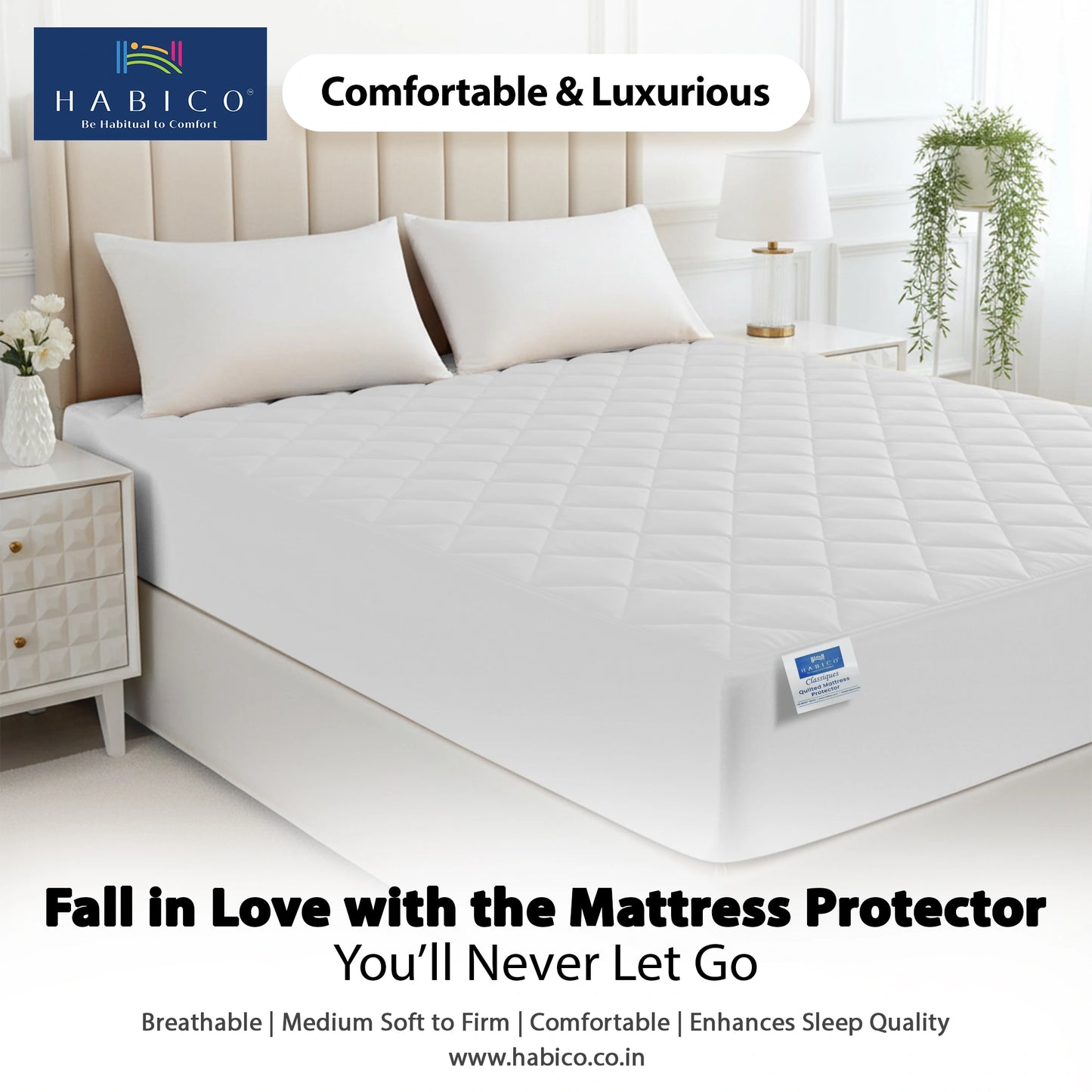 M P Quilted White Protector